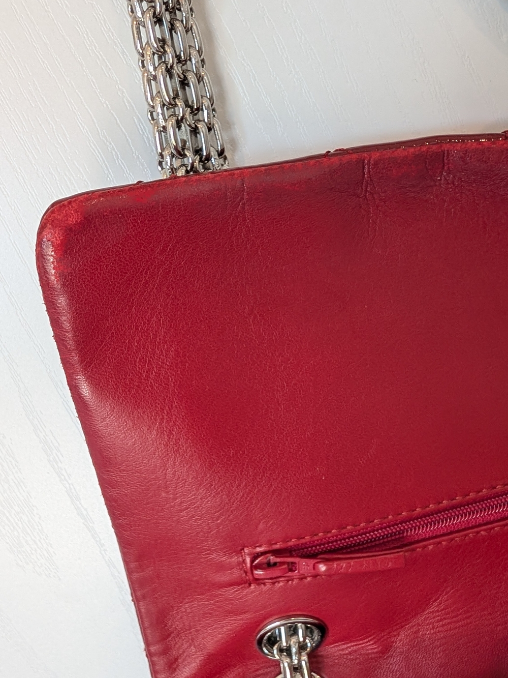 Chanel Red 2.55 Reissue Quilted Patent Leather Crossbody Flap Bag - Picture 11 of 16
